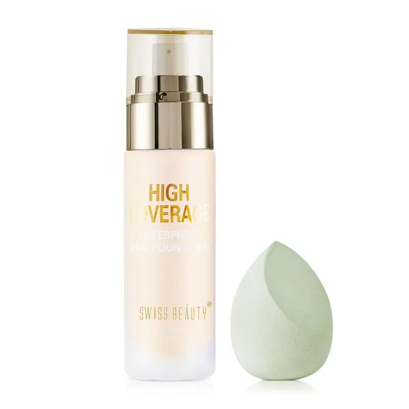 Swiss Beauty Cover Me Tight, Blend Me Right Foundation With Free Blender-Combo-55g