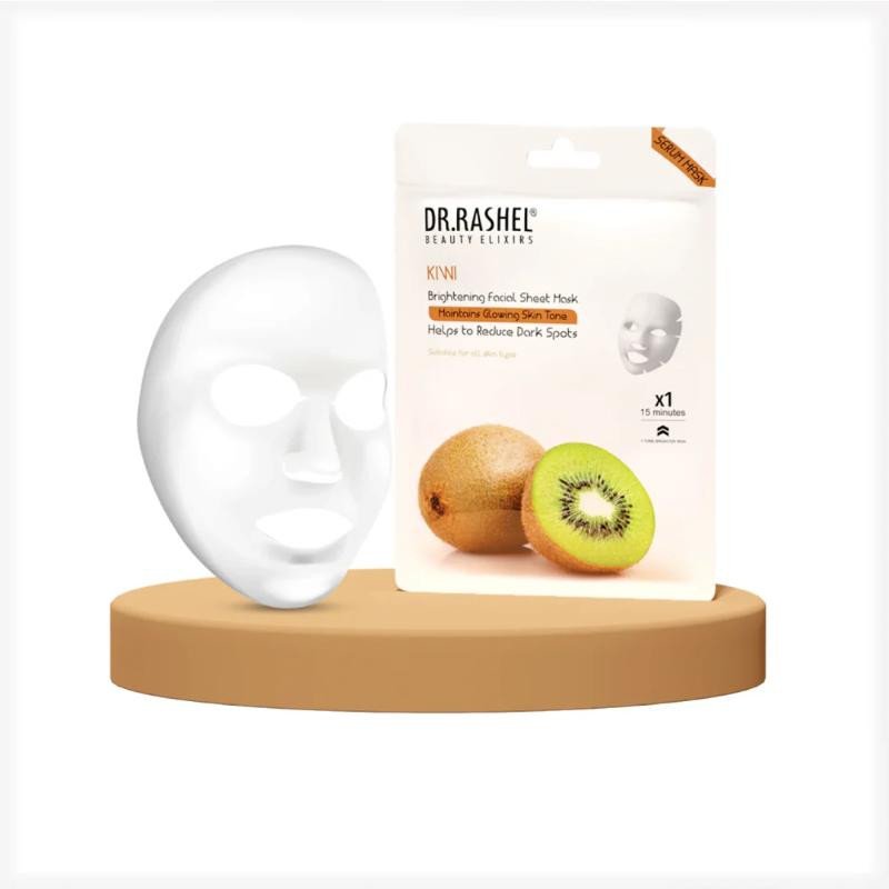 DR.RASHEL Kiwi Face Sheet Mask With Serum For Women and Men | All Skin Types | Soft and Healthy Skin | Deep Cleansing & Oil Control | Repairing & Nourishment | Soothing And Hydrating | Paraben Free -20g