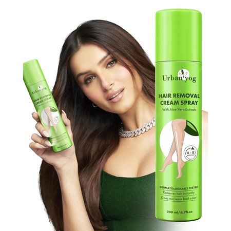 Urban Yog Hair Removal Cream Spray With Aloe Vera Extracts | Pain-free Body Hair Removal for Women (200 ml)