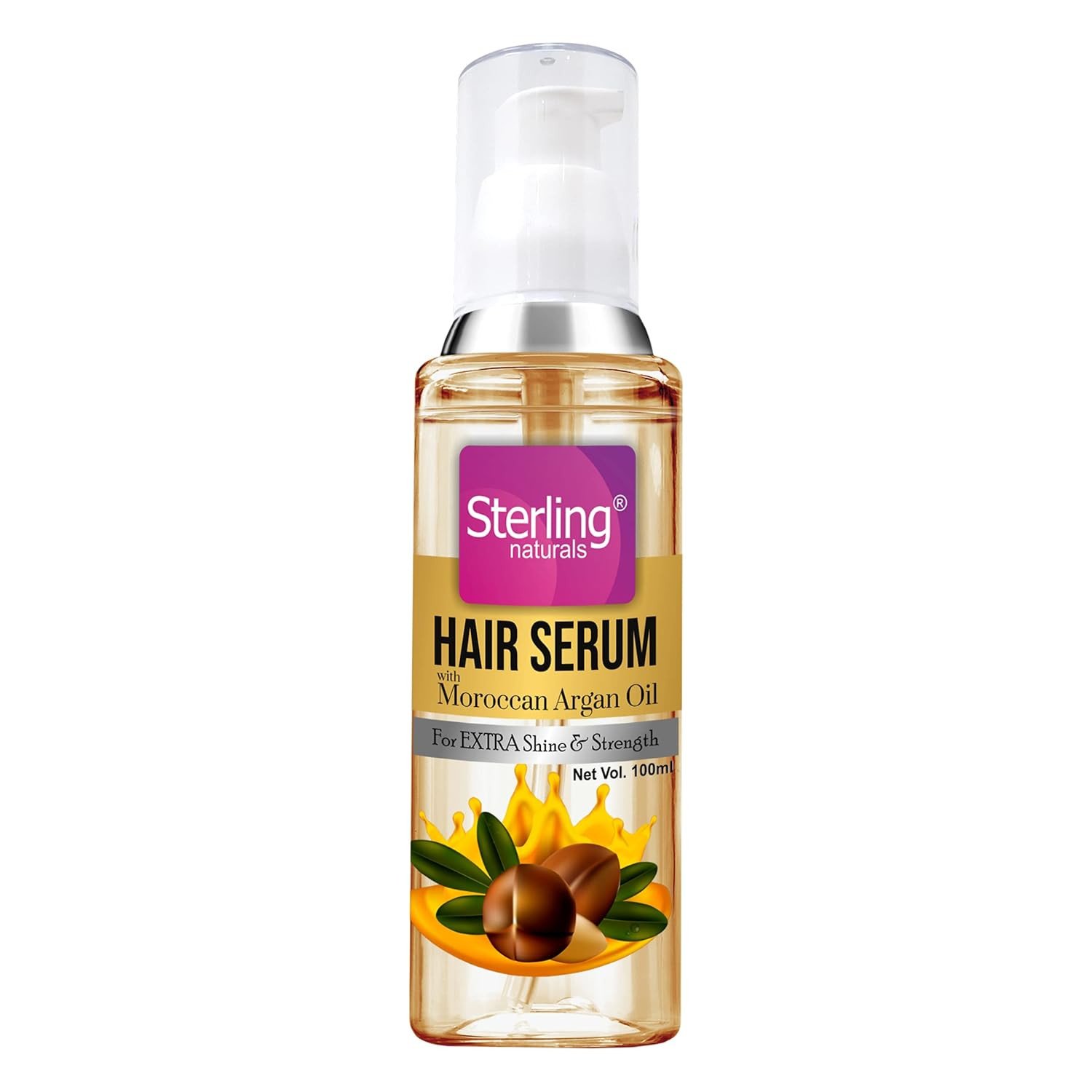 Sterling Naturals Hair Serum with Moroccan Argan Oil Soft, Shiny, Silky, Smooth, Strong, Dry & Frizzy Hair for Women and Men