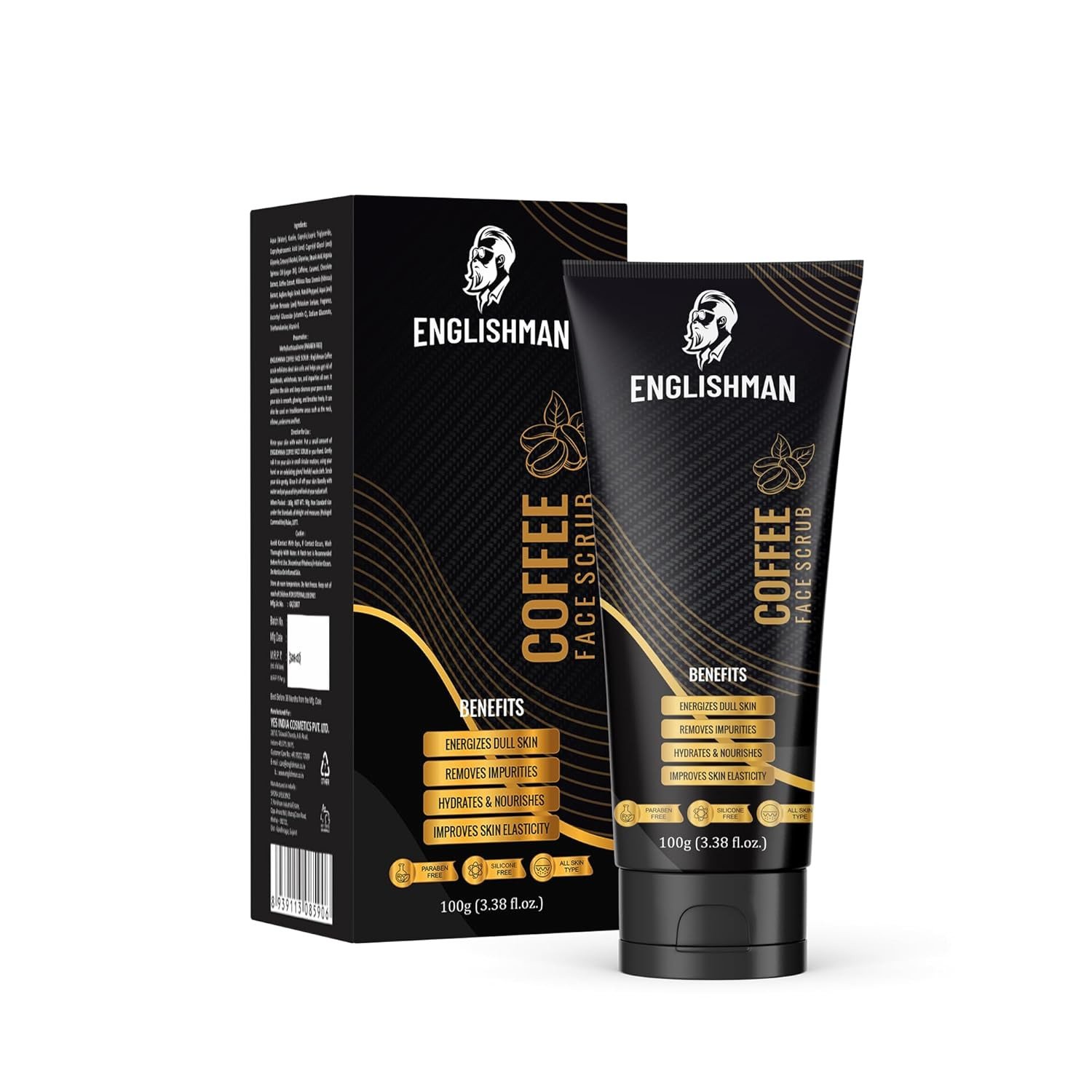 ENGLISHMAN® Coffee Face Scrub | Paraben Free | Silicone Free | Energizes Dull Skin | Removes Impurities | Hydrates & Nourishes | Improves Skin...