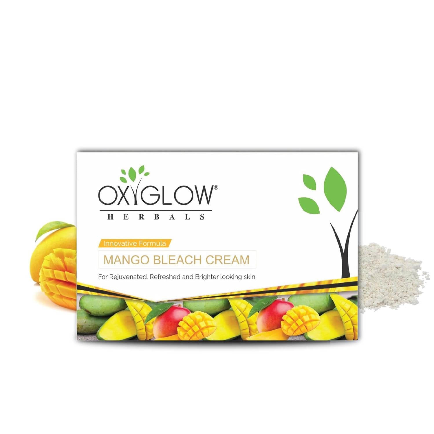 OxyGlow Herbals Bleach Mango Cream|Dead Skin Repair|Remove Sun Tan|Repair Dull Skin |Brightens & Lightens the Skin 300g