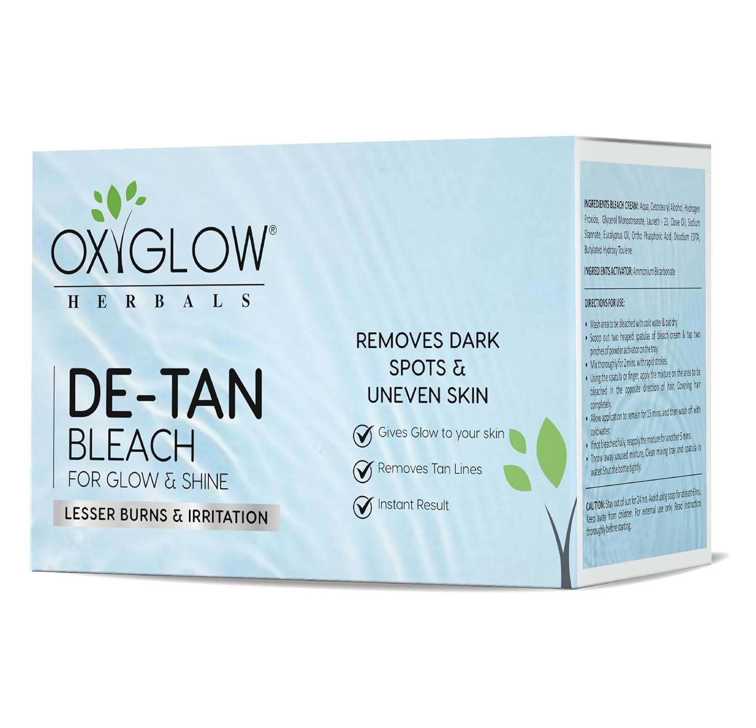 OxyGlow Herbals D-Tan Bleach Cream for Tan Removal,Skin Brightening,Skin Toning & Softening,Moisturization,Remove Dark Spot & Uneven Skin (300G) |D..