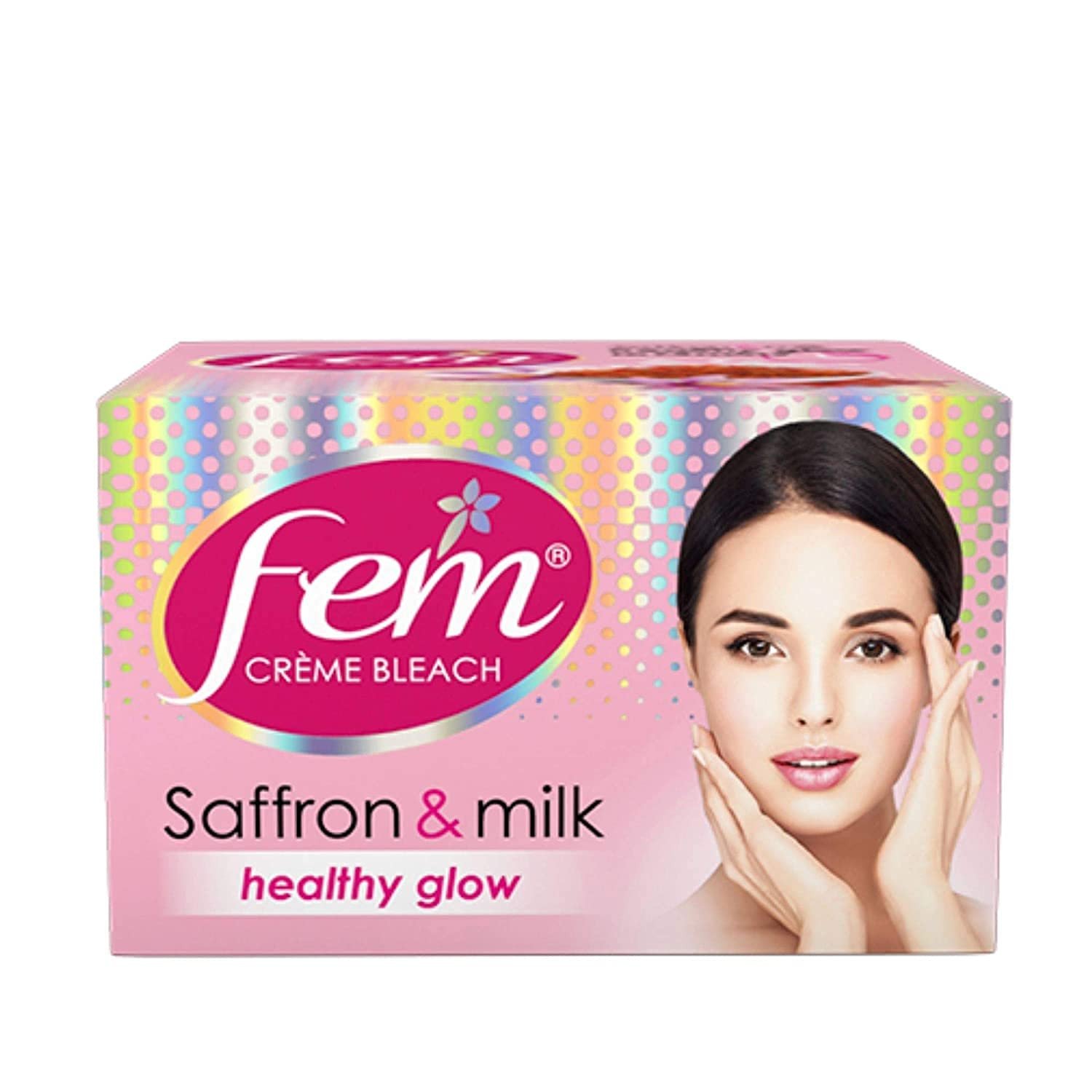 Fem Fairness (Saffron & Milk) Crème Bleach - 314g | Advanced Skin Brightening System | Enriched wih Goodness of Safrron & Milk | With Rejuvenating Fragrance | No Added Parabens, Silicones & Ammonia