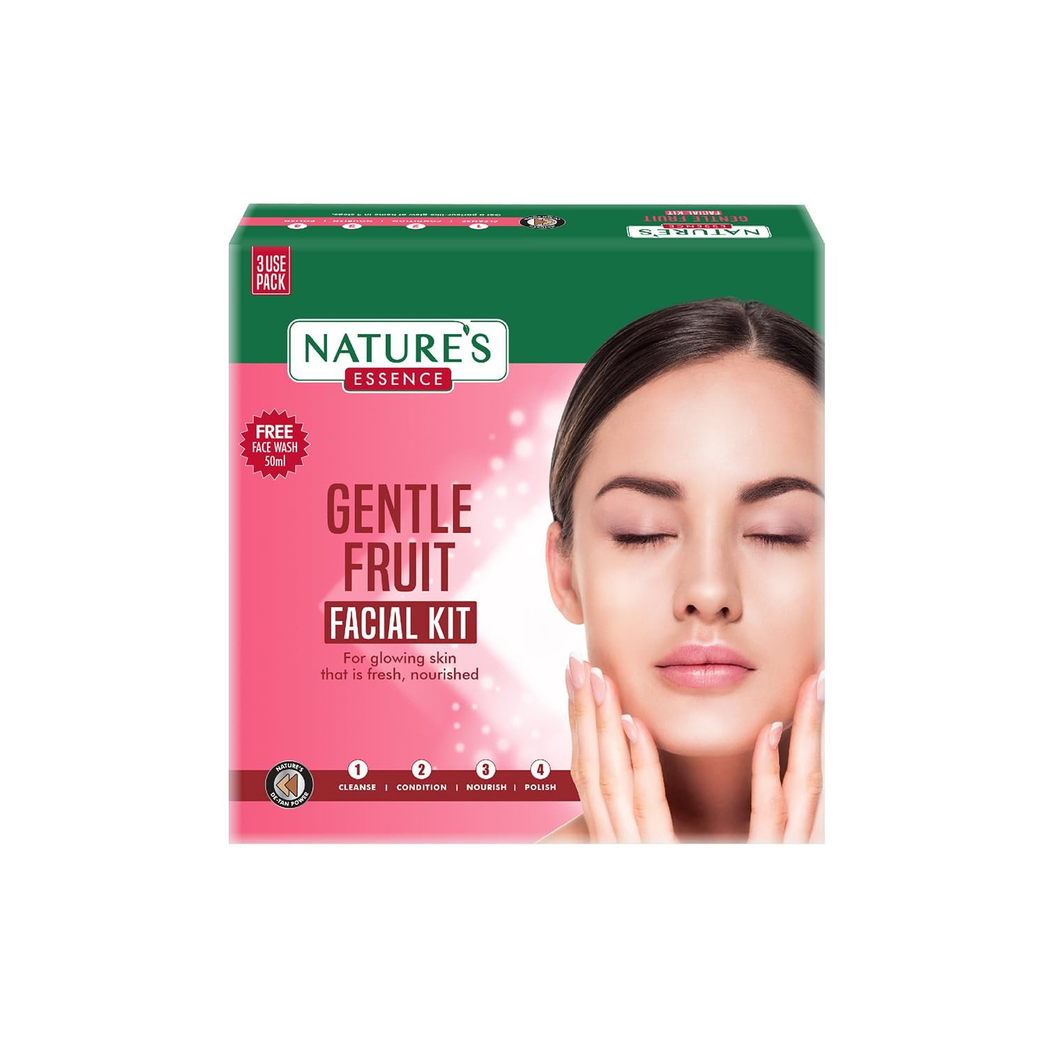 NATURES ESSENCE Gentle Fruit Facial Kit 3 Use, 60g+50ml