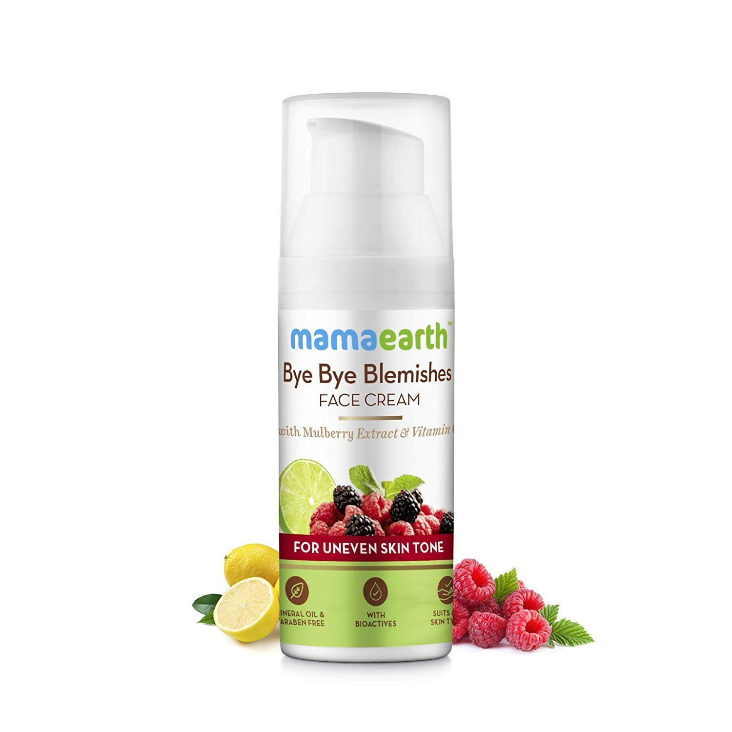 Mamaearth Bye Bye Blemishes Face Cream, For Pigmentation & Blemish Removal, With Mulberry Extract & Vitamin C - 30ml