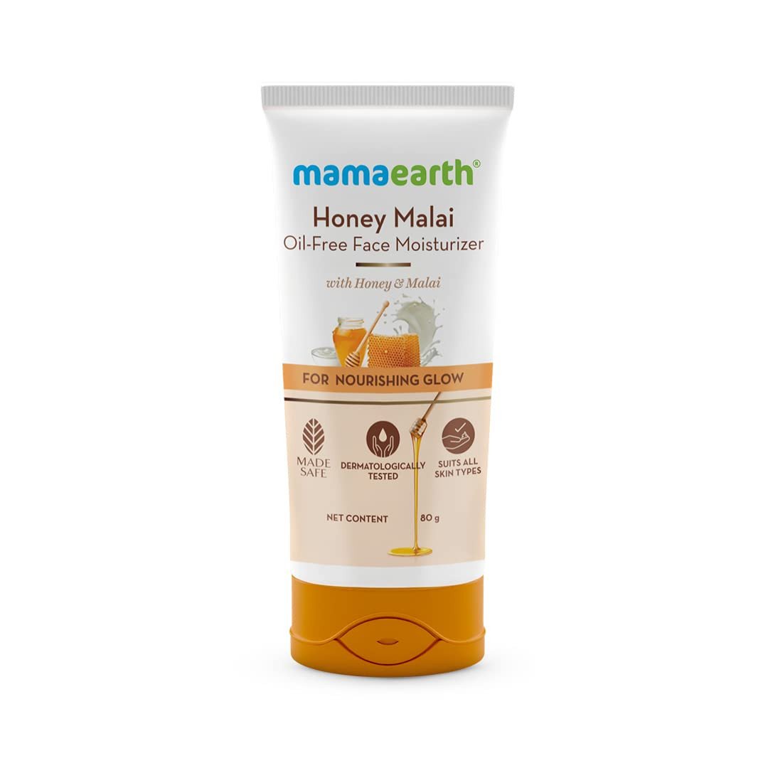 Mamaearth Honey Malai Oil-Free Face Moisturizer for Nourishing Glow - 80 g