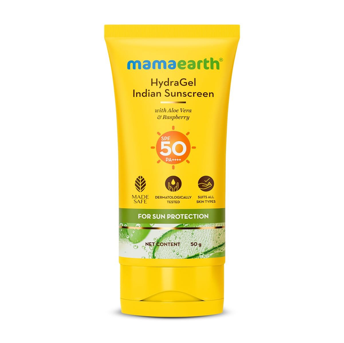 Mamaearth Ultra Light Indian Sunscreen-50 g with Carrot Seed & Turmeric | SPF 50 PA ++++| UVA & UVB Protection | No White Cast | Non-Greasy & Quick Absorbing | Super Lightweight | Suits All Skin Types