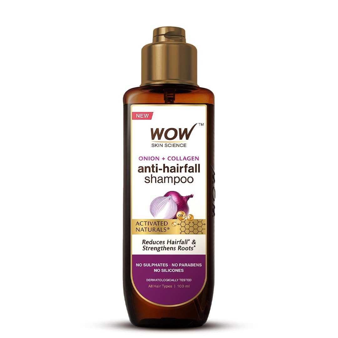 WOW Skin Science Red Onion Black Seed Oil Shampoo with Red Onion Black Seed Extract, Controls Hair fall, Contains Black Seed Oil & Pro-Vitamin B5 | No Paraben | No Sulphate | For Men & Women