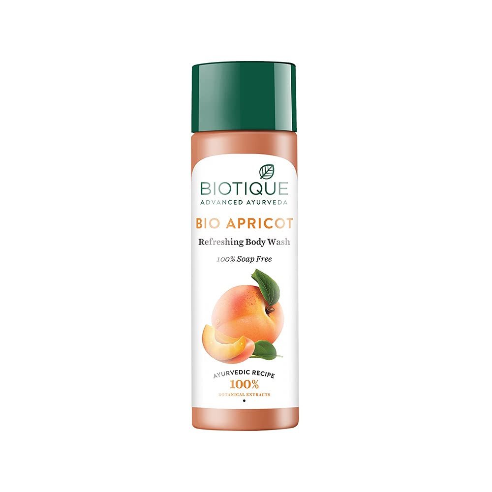 Biotique Apricot Refreshing Body Wash | Keeps Skin Fresh and Clean | Brightens Skin and Reducing Dark Spots | 100% Botanical Extracts | Suitable for All Skin Types | 190ml