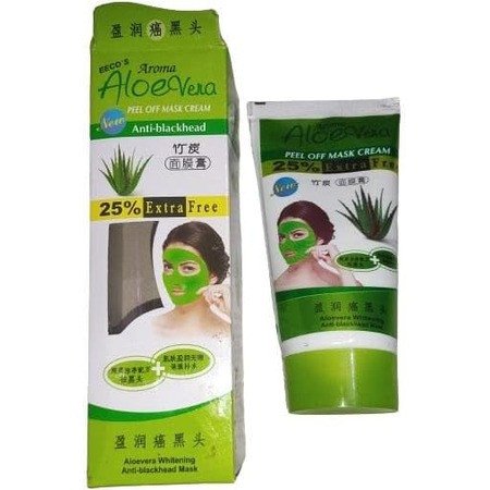 Aroma Aloe Vera Whitening Anti Blackhead Peel Off Mask Cream, 130g + 25% Extra Free | Net Wt : 155 Gm