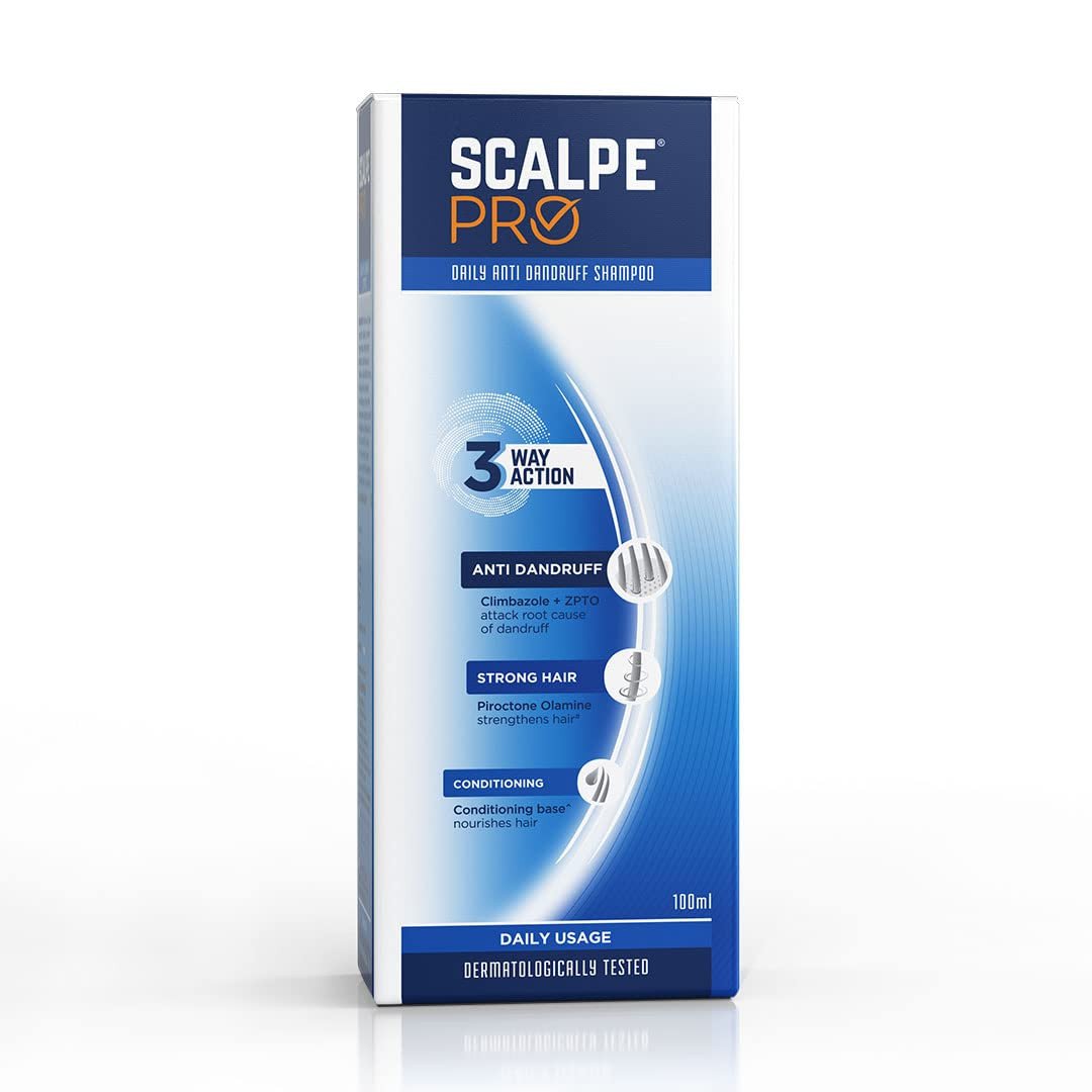 Scalpe Pro Daily Anti-Dandruff Shampoo | Removes Dandruff From Source | Helps With Itching, Irritation & Redness Accompanying Dandruff | Climbazole & Zpto Formulation | For Women & Men | 100Ml