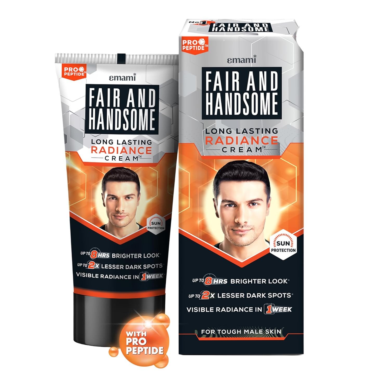 Fair And Handsome Long Lasting Radiance Cream | 2X Spot Reduction | 7 Hrs Brighter Look | Pro-Peptide | Face Cream for Men