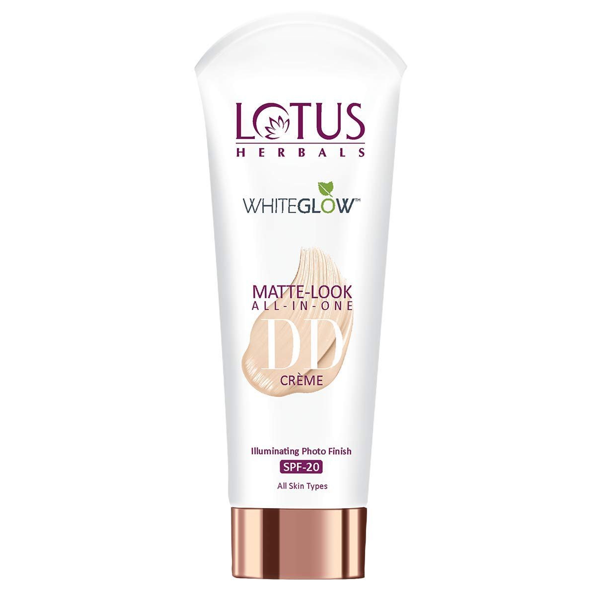 Lotus Herbals Whiteglow Matte Look All In One DD Cream - Natural Beige | SPF 20 | All Skin Types