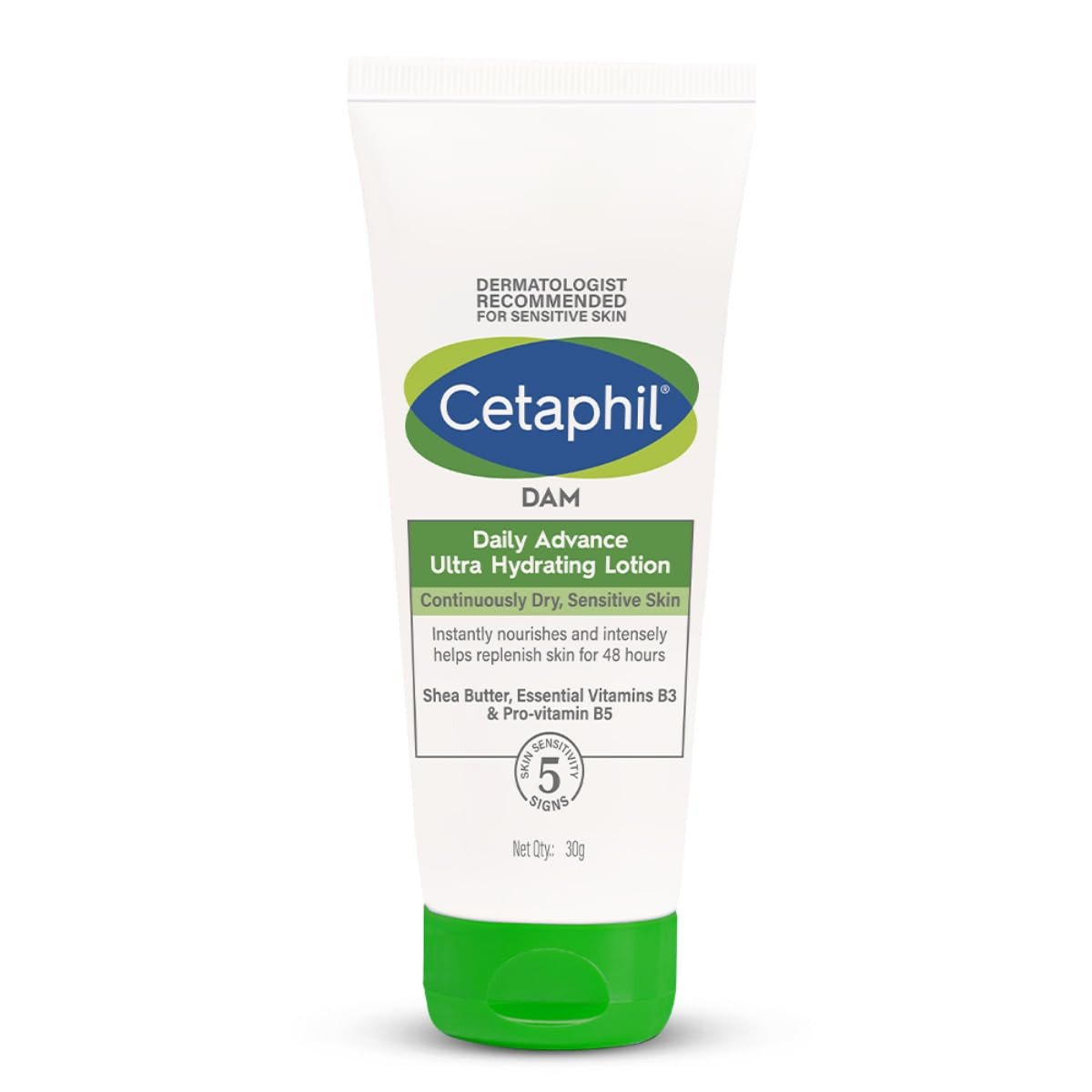 Cetaphil Dam Daily Advance Ultra Hydrating Lotion For Dry, Sensitive Skin| Moisturizer With Shea Butter| Non-Greasy, Fragrance-Free| Paraben, Sulphate Free