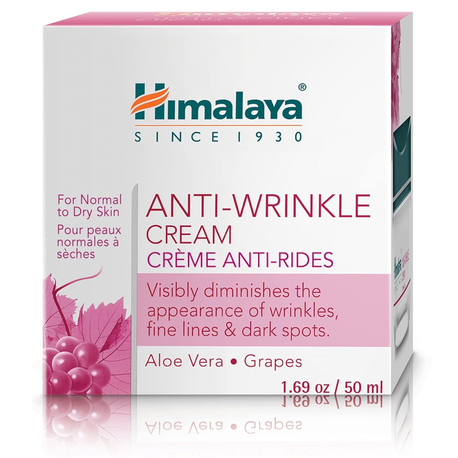 Himalaya Anti-Wrinkle Cream For Men/Women With Aloevera & Grapes | Reduce Wrinkles, Fine Lines & Age Spots | Clinically Tested Aha-Rich Formula | No Alcohol-No Parabens | For Normal To Dry Skin| 50G