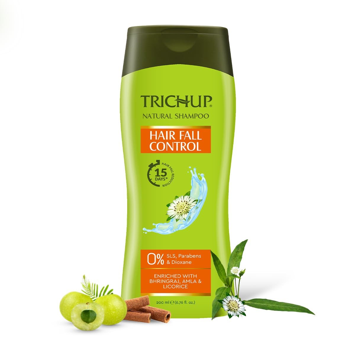 Trichup Hair Fall Control Herbal Shampoo - Enriched Amla, Licorice & Bhringaraj - Help to Reduce Hair Fall & Thinning Hair