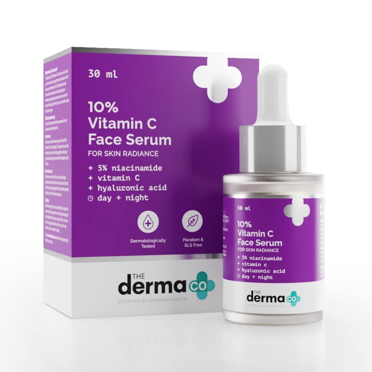 The Derma Co 10% Vitamin C Face Serum I With Vitamin C, 5% Niacinamide & Hyaluronic Acid I For Skin Radiance I Day + Night Regimen | Suitable For All Skin Types