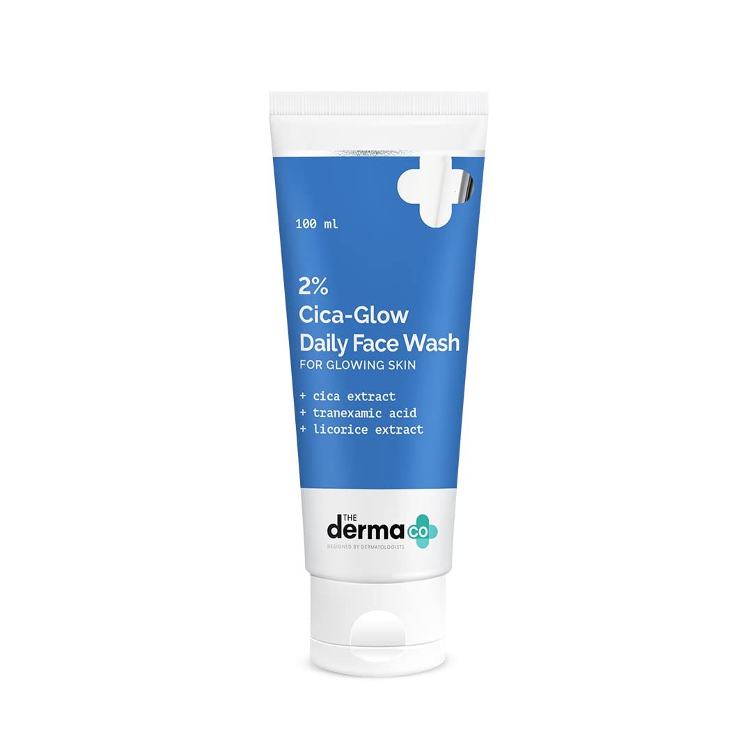 The Derma Co 2% Cica-Glow Daily Face Wash with Tranexamic Acid & Licorice Extract for Glowing Skin - 100ml