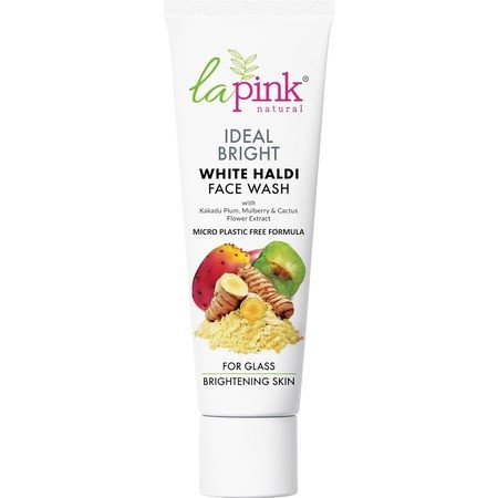 La Pink Ideal Bright Face Wash with White Haldi & Kakadu Plum | 100% Microplastic Free | For Glass like Skin, Evens Skin Tone | All Skin Types