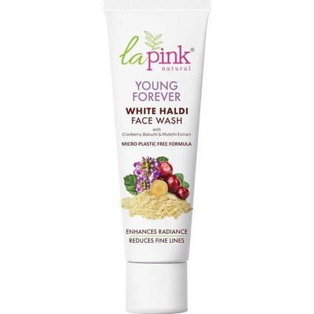 La Pink Young Forever Face Wash with White Haldi & Bakuchi | 100% Microplastic Free & 100% Soap Free Formula | All Skin Types