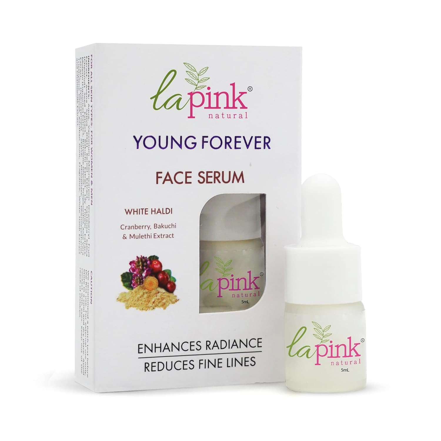 La Pink Young Forever Face Serum with White Haldi, Licorice & Bakuchi | Age Defying, For Radiant & Flawless Skin | For All Skin Types