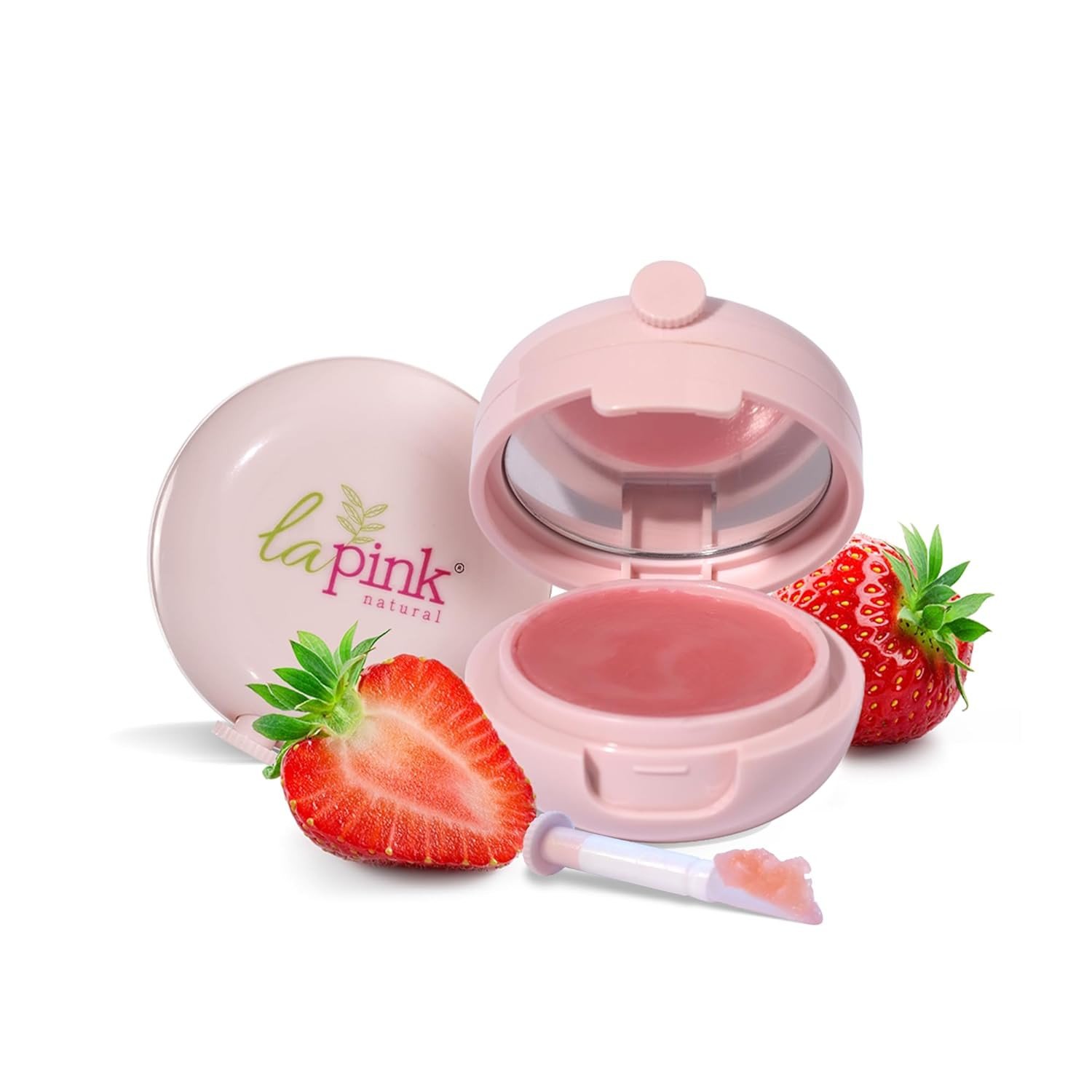 La Pink Strawberry Natural Tinted Lip Balm with Shea & Kokum Butter | Nourished & Soft Lips | 100% Microplastic Free Formulation | 15 gms