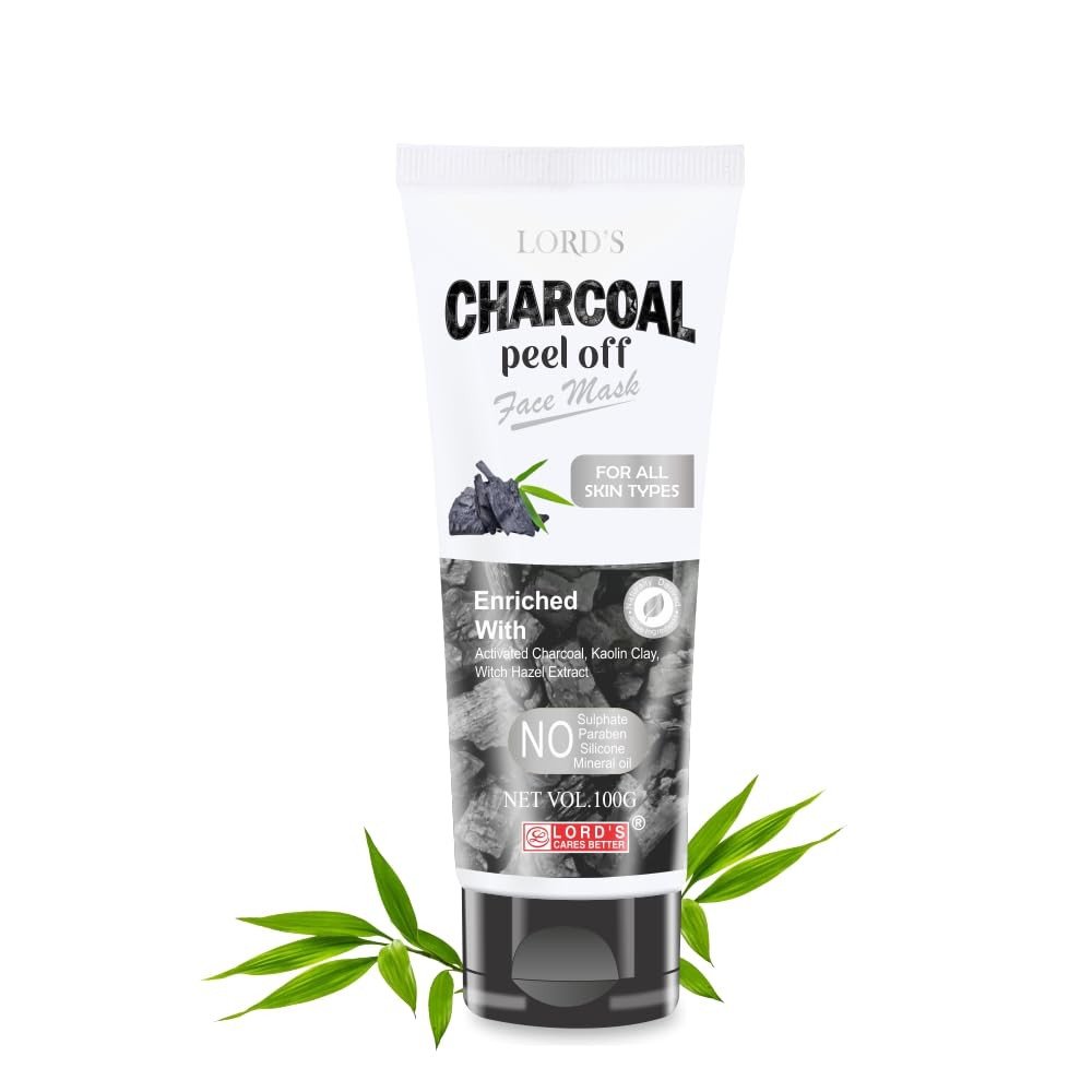 Lords Charcoal Peel off Face Mask Activated Bamboo Charcoal for all skin types 100 ml