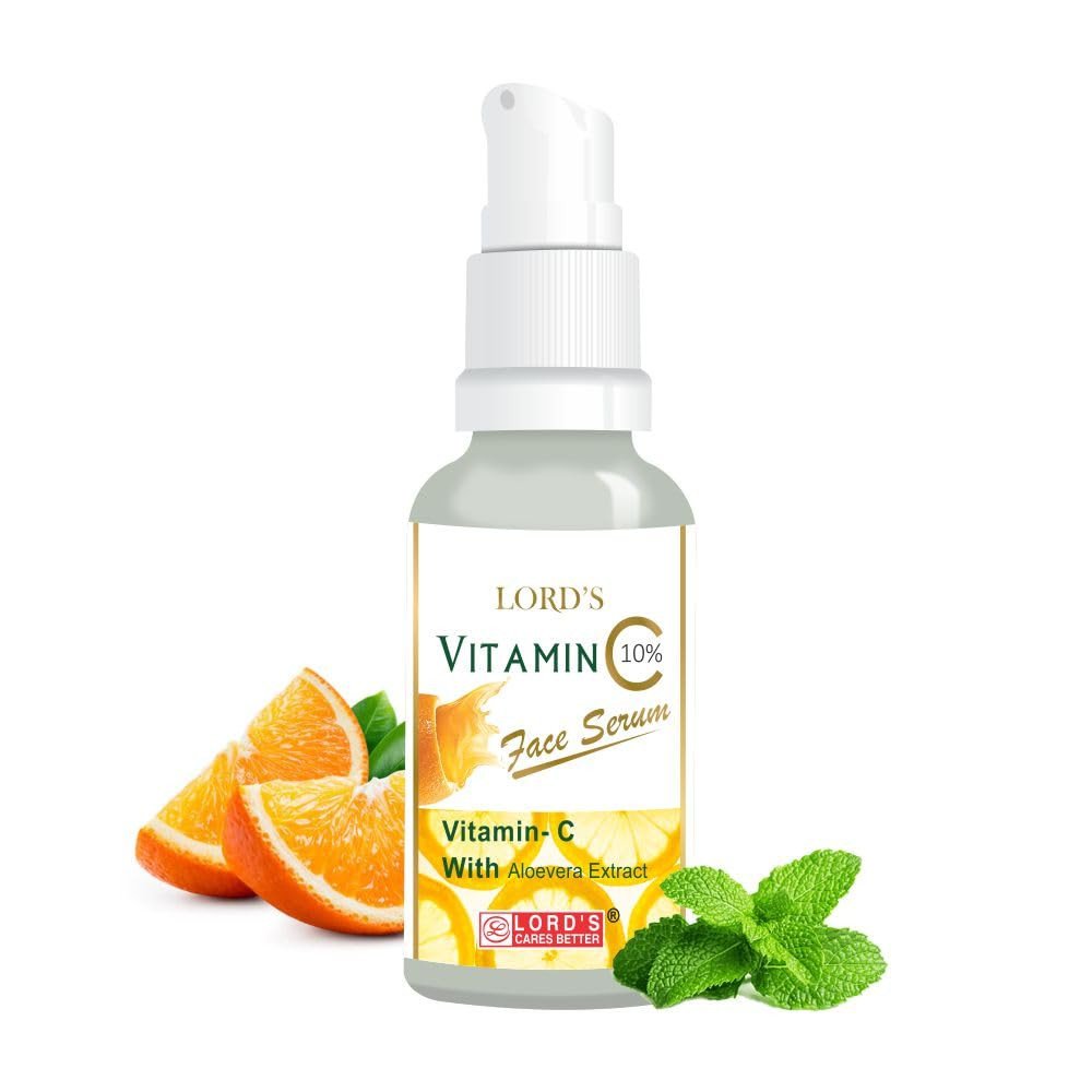 LORD's CARES BETTER Lords 10% Vitamin C Face Serum With Aloevera Extract Reduces Dark Spots 30Ml