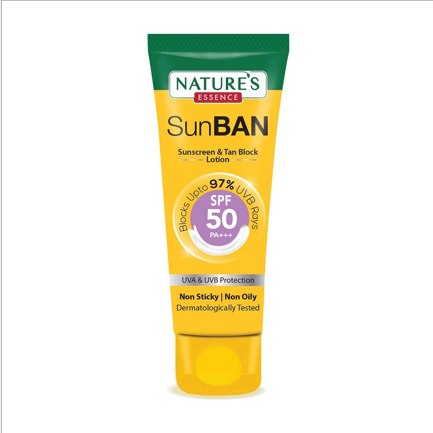 NATURES ESSENCE Sunban Spf 50 Pa+++ Sunscreen & Tan Block Lotion, 60ml