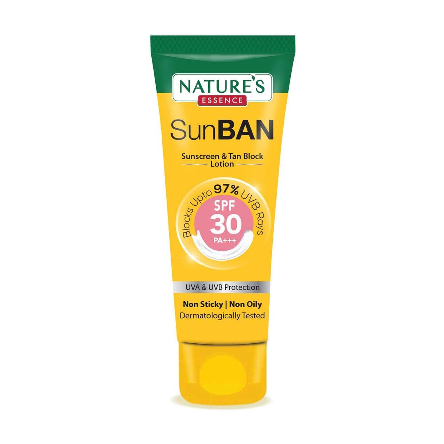 NATURES ESSENCE Sun Ban SPF 30 PA+++ Sunscreen & Tan Block Lotion For All Skin Type, 60ml