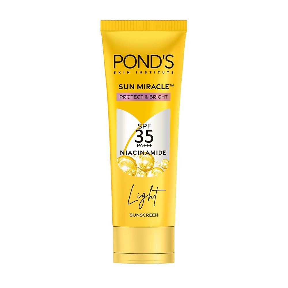 POND's Sun Miracle Spf 35 Pa+++ Light Sunscreen For All Skin-Protect & Bright, With Niacinamide, Prevent & Fade Dark Patches, Lightweight, No White Cast