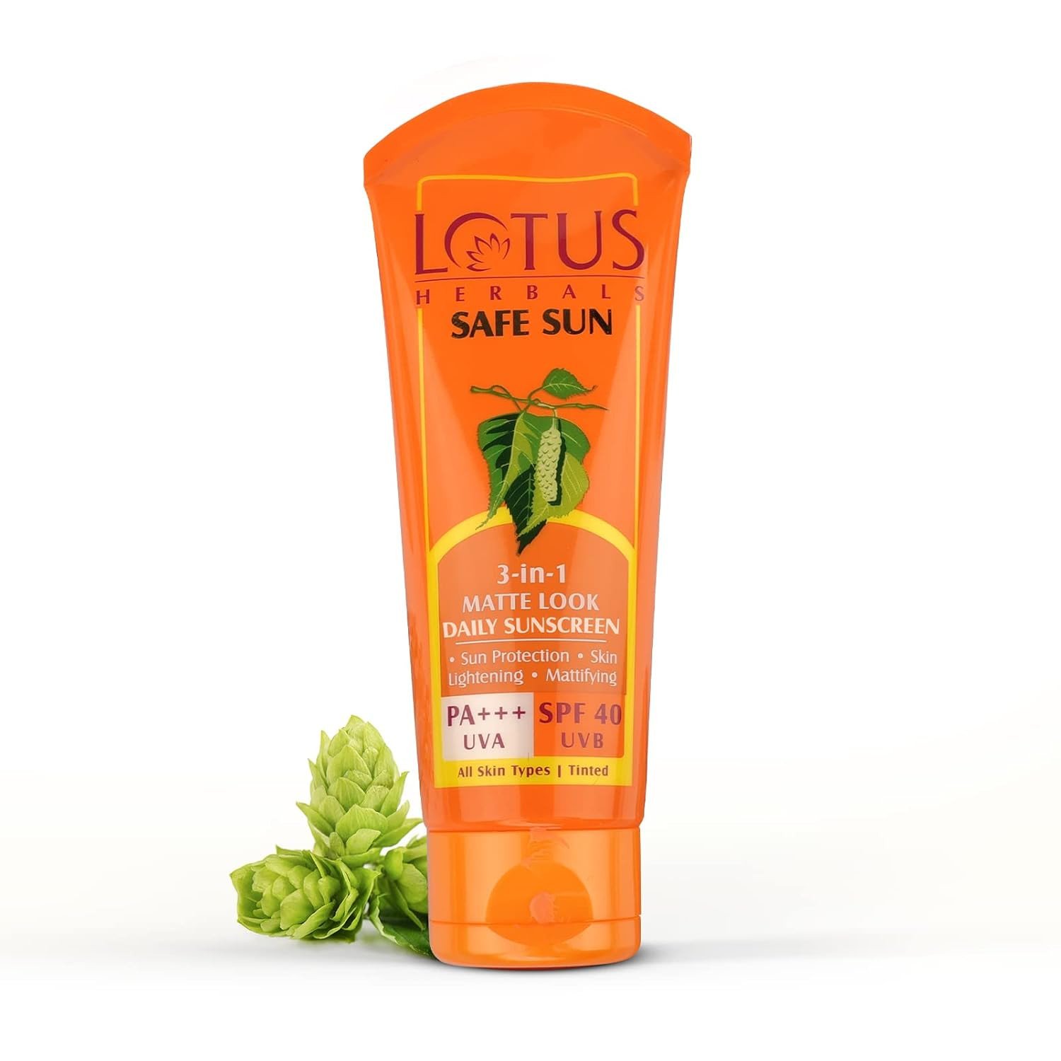 Lotus Herbals Safe Sun 3-In-1 Matte Look Daily Sunblock Sunscreen SPF 40 | Matte Finish | Non-greasy | Suitable For All Skin Types