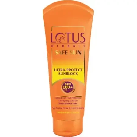 LOTUS Sunscreen - SPF 100 PA+++ Herbals Safe Sun Ultra - Protect Sunblock Anti-Ageing, Anti-Tan  (50 g)