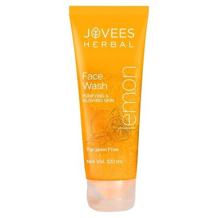 Jovees Herbal Lemon Face Wash with Lemon, Orange Peel & Kakadu Plum Extract | Removes Dirt, Impurities & Excess Oil | Reduces Dark Spot | Skin Brightening (120 ml)