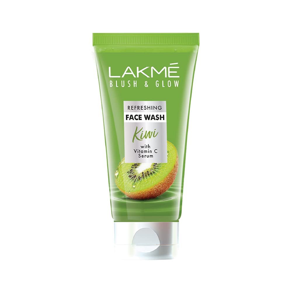 LAKMÉ Blush & Glow Exfoliating Face Wash With Vitamin C Serum, Refreshing And Gentle Facewash With Kiwi Fruit Extracts Gel