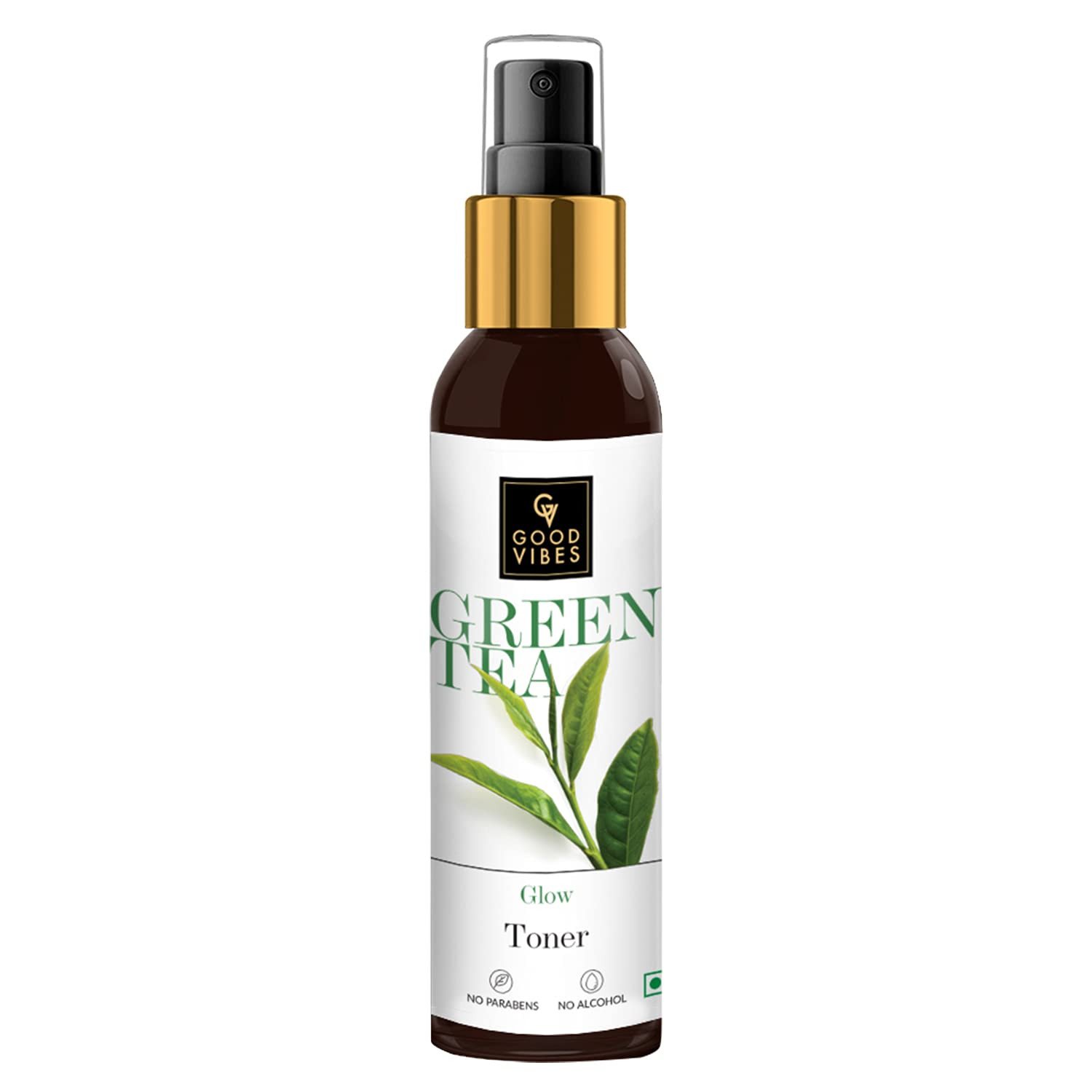 Good Vibes Green Tea Glow Toner 120 ml, Hydrating Purifying Anti Acne Moisturizing Revitalizing Facial Spray Toner for All Skin Types, Natural, No Alcohol, Parabens & Sulphates, No Animal Testing