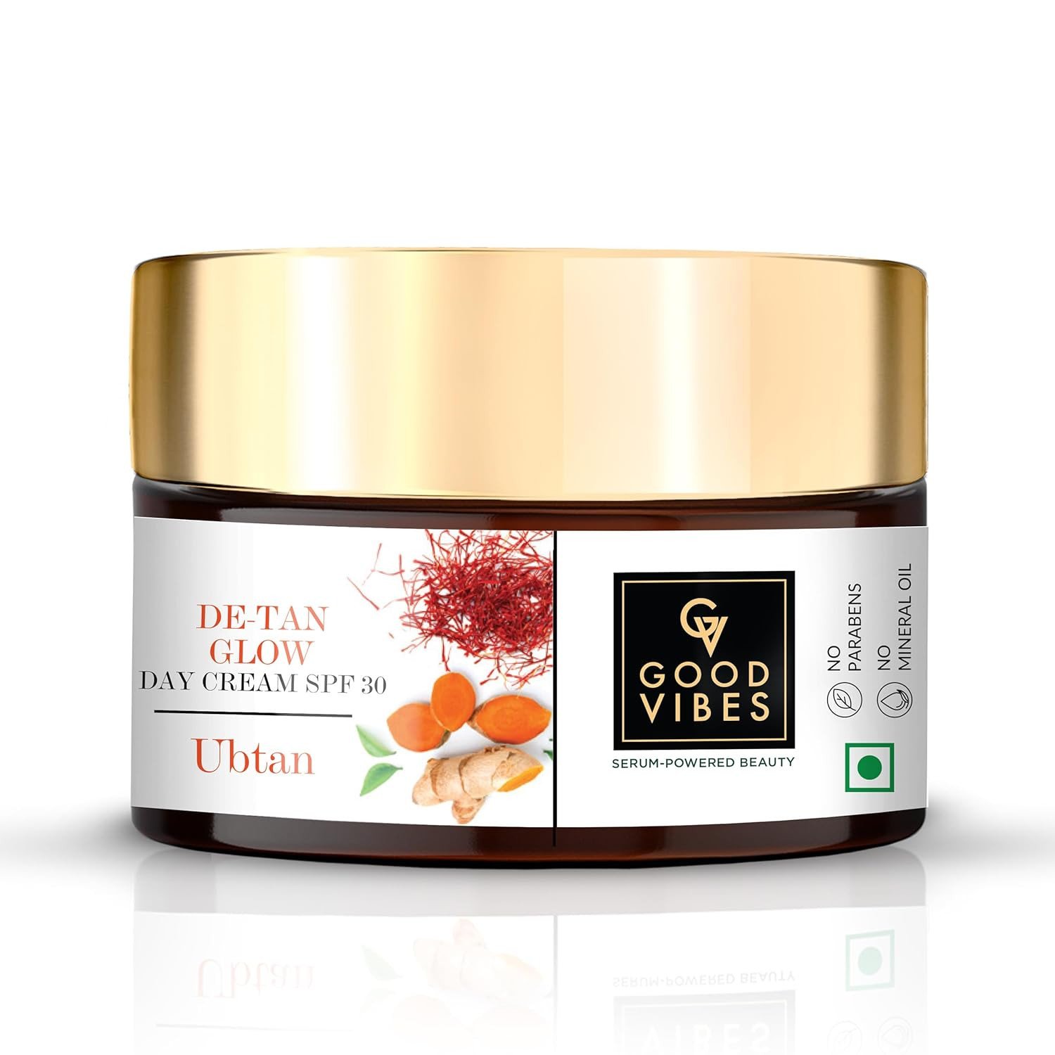 Good Vibes Ubtan De-Tan Glow Day Cream SPF 30 (50g) | Face Moisturizer | Tan Free | Skin Brightening & Soothing | Depigmentation | Anti-Ageing & Improves Skin Texture