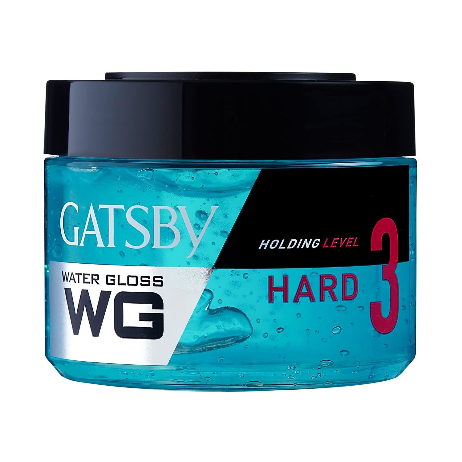 Gatsby Leather Water Gloss - Hard, Wet Look Hair Gel, Shine Effect, Long Lasting Hold, Non Sticky, Easy Wash Off, Holding Level 3