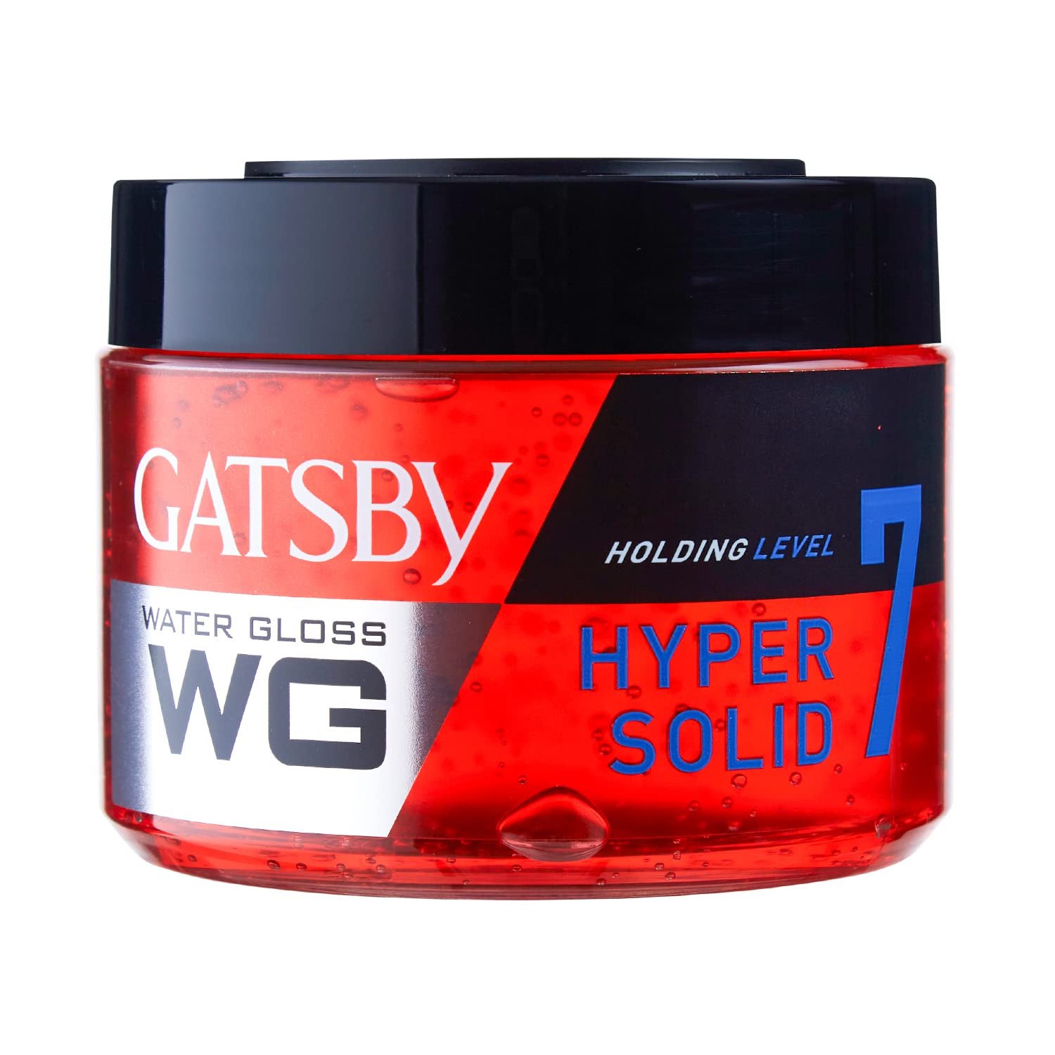 Gatsby Water Gloss - Hyper Solid, Wet Look Hair Gel, Shine Effect, Long Lasting Hold, Non Sticky, Easy Wash Off, Holding Level 7