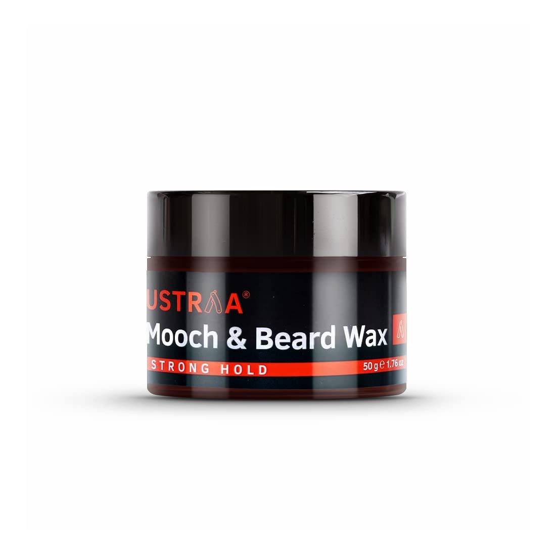 Ustraa Beard & Mooch Wax - Strong Hold - 50g | Classic Wax For Strong Hold | Brazilian Palm Wax, and Almond oil | Mooch hair nourishment with super stronghold| Matte look