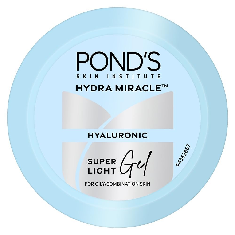 POND'S Super Light Gel Oil Free Face Moisturizer | With Hyaluronic Acid & Vitamin E for Fresh Glowing Skin & 24 hr Hydration - Daily Use