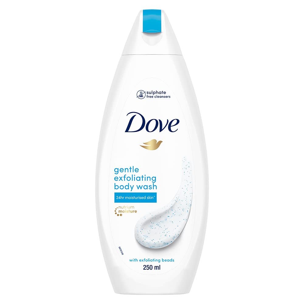 Dove Gentle Exfoliating Nourishing Body Wash, Mild Cleanser Moisturizes Skin, Balances Ph, For All Skin Type, 250 ml