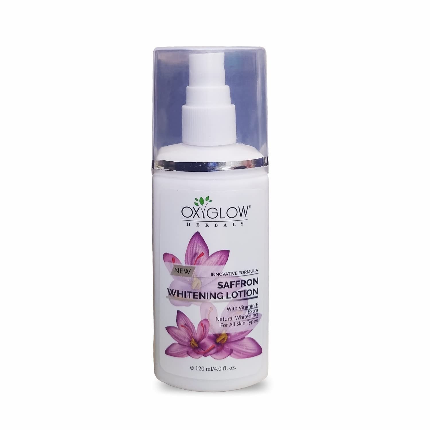 OxyGlow Herbals Saffron & Whitening Lotion| Non sticky & Non Greasy| Lightens & Whitens the Skin|Helps in Brightening-120ml