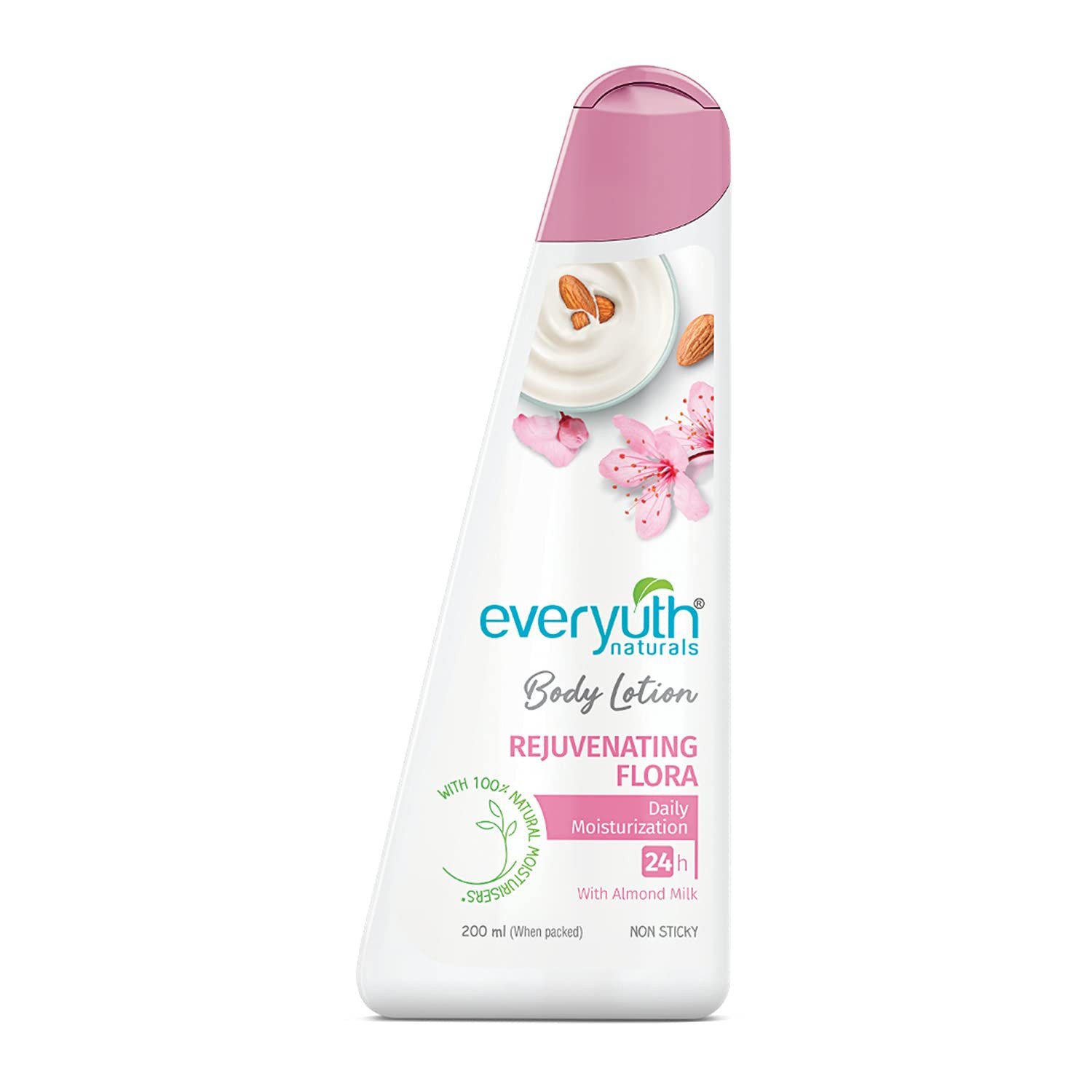 Everyuth Naturals Body Lotion Rejuvenating Flora| Non- Sticky|24 hr Moisturization|For all skin types |for Men & Women|100% Natural Almond Milk - 200ml