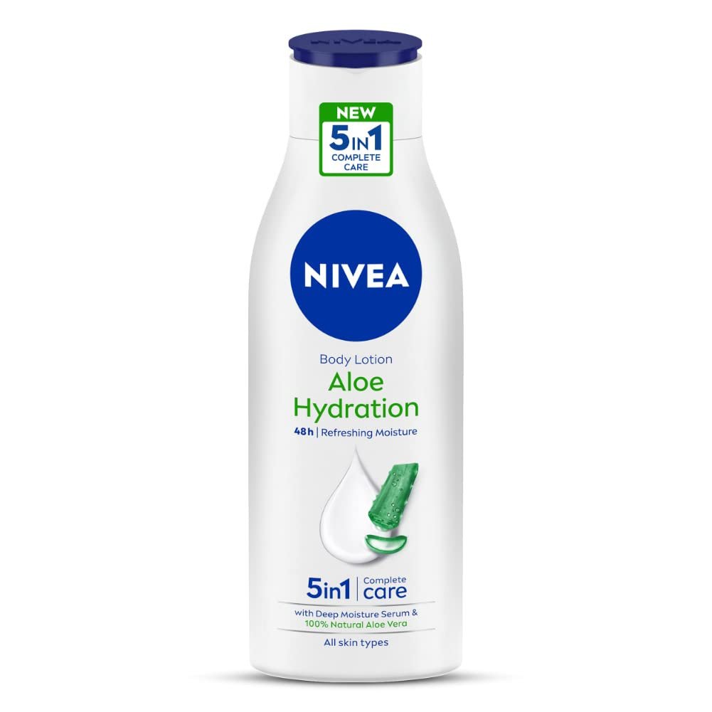 NIVEA Aloe Hydration Body Lotion 200 ml| 48 H Moisturization | Refreshing Hydration | Non Sticky Feel | With Goodness of Aloe Vera For Instant Hydration In Summer | For Men & Women