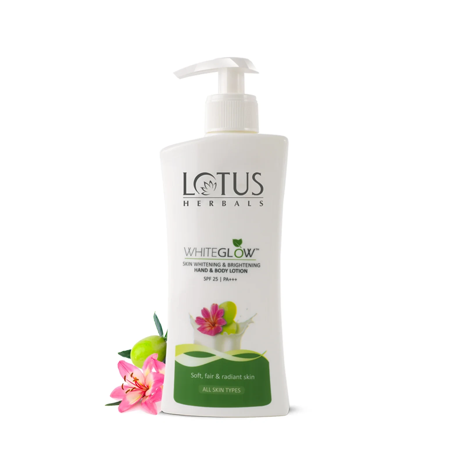 Lotus Herbals White Glow Skin Whitening and Brightening Hand and Body Lotion SPF-25, 300ml