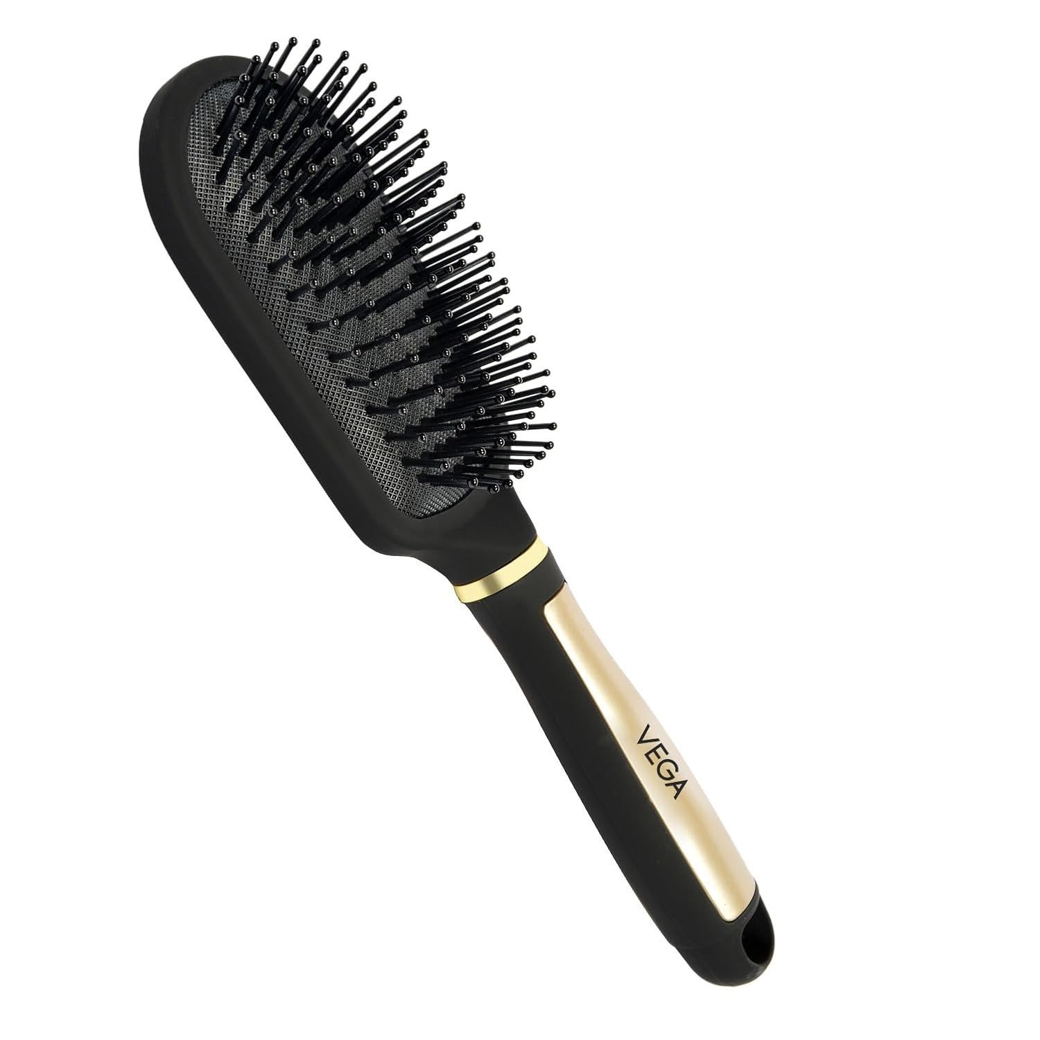 Vega Cushioned Hair Brush (India's No.1* Hair Brush) with Gold and Black Colored Handle E14 CB