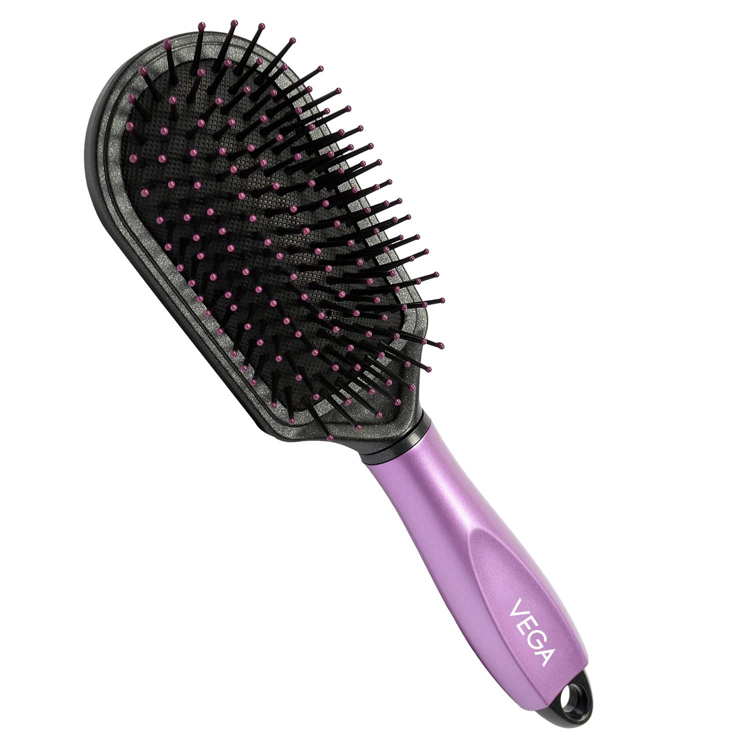 Vega Cushioned Hair Brush (India's No.1* Hair Brush Brand) With Cleaning Comb For Men and Women E18 CB