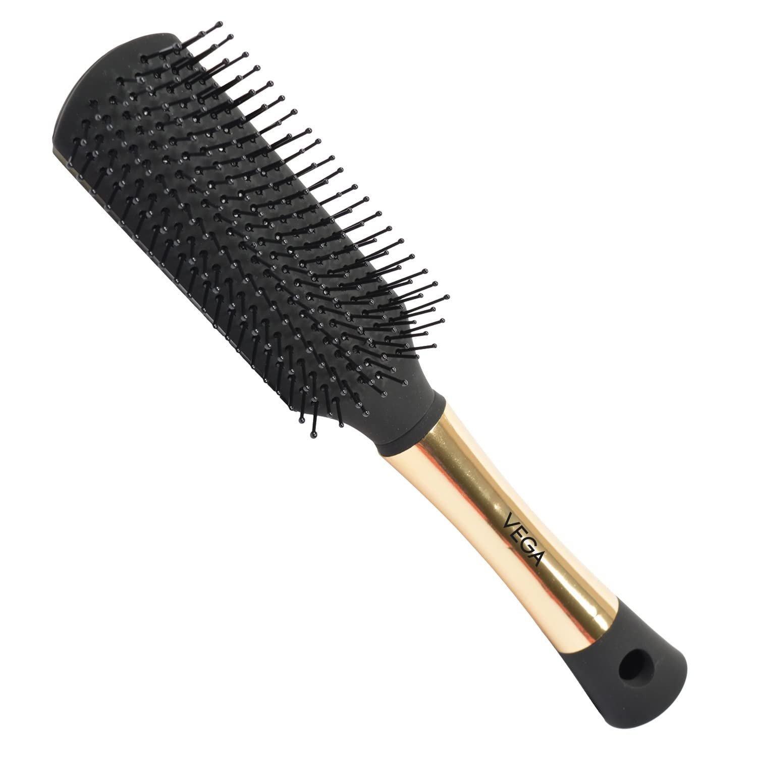 Vega Flat Hair Brush (India's No.1* Hair Brush Brand) For Men and Women, Black E17 FB